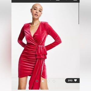 Pink velvet dress. New with tags